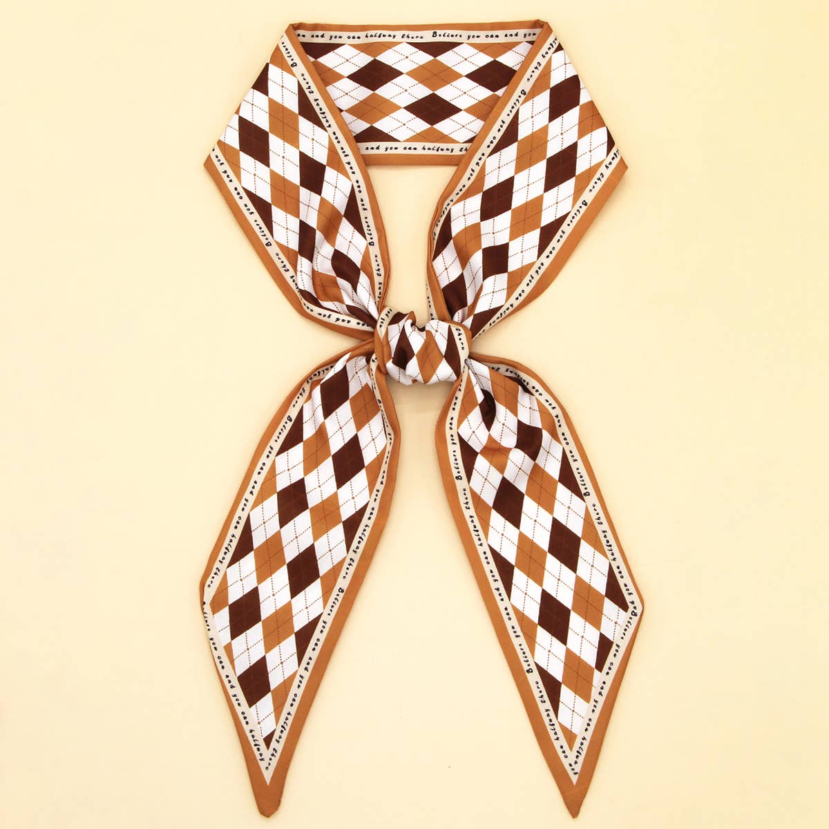 FLORAL LETTER SCARF HAIR TIE BAG RIBBON_CWASC0096