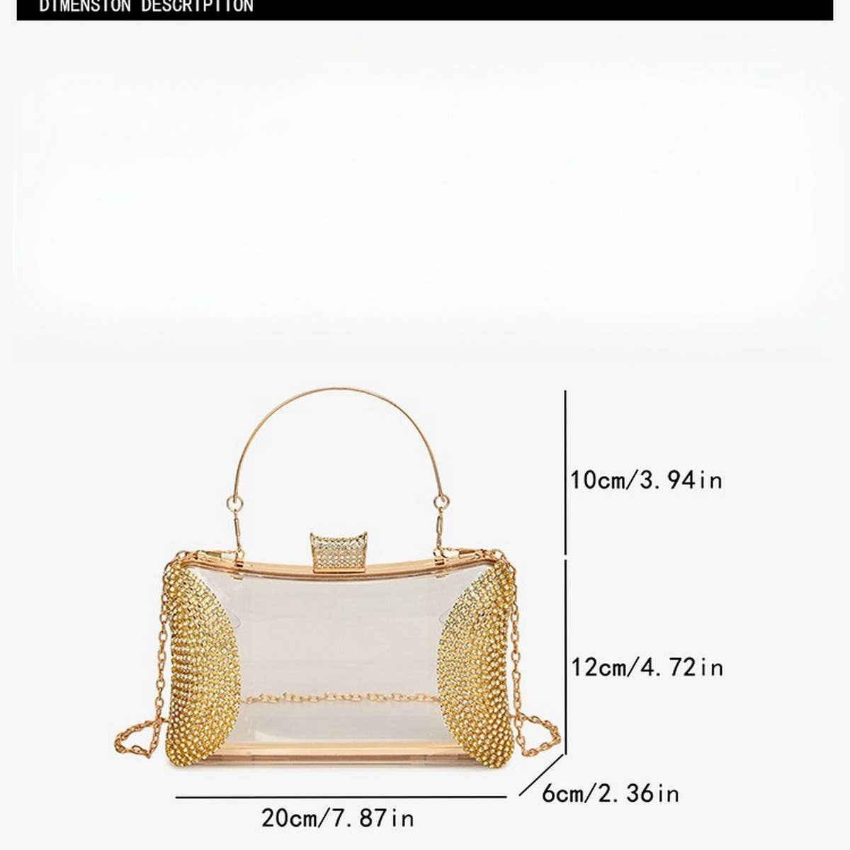 CELEBRITY EVENING BAG DIAMOND CHAIN CLUTCH_CWAB3255