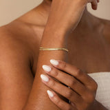 18K GOLD TRIPLE LAYER SQUARE SNAKE CHAIN BRACELET_CWAJE4745