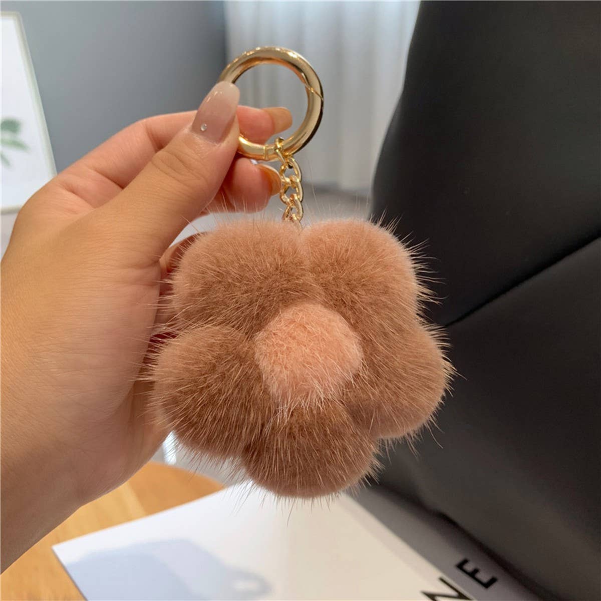 CUTE PLUSH FLOWER CAR KEYCHAIN BAG PENDANT_CWMM2528