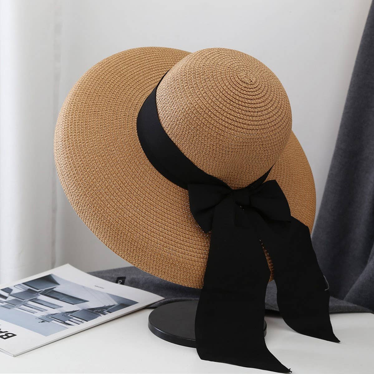 SUMMER WIDE BRIM BOW SUN HAT FOR WOMEN_CWAH3431