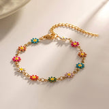 Ethnic-Style Flower Colorful Small Daisy Bracelet
