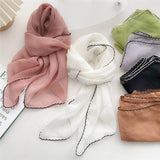Cwasc2386_Long Solid Color Thin Small Scarf