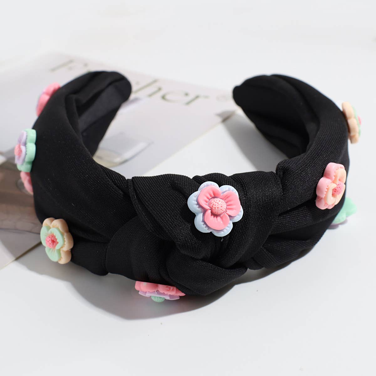 FRESH FLOWER WIDE KNOTTED HEADBAND_CWAHA2304