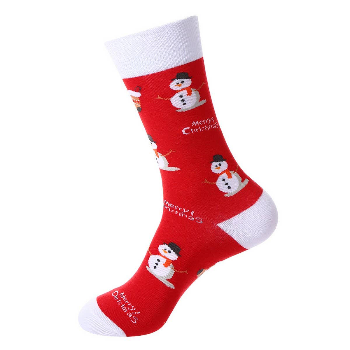 CHRISTMAS ELK SNOWMAN MIDDLE TUBE COTTON SOCKS_CWMS1024