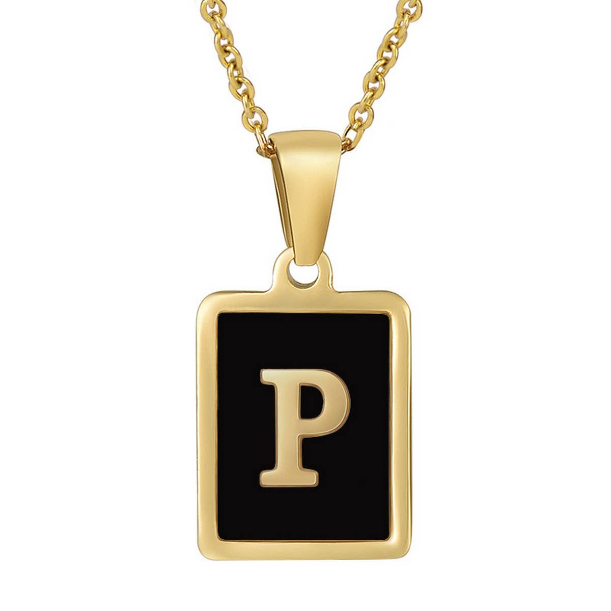 18K STAINLESS STEEL SQUARE 26 LETTER NECKLACE_CWAJE0679
