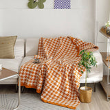 Versatile Houndstooth Knitted Wool Throw Blanket_Cwmm2386