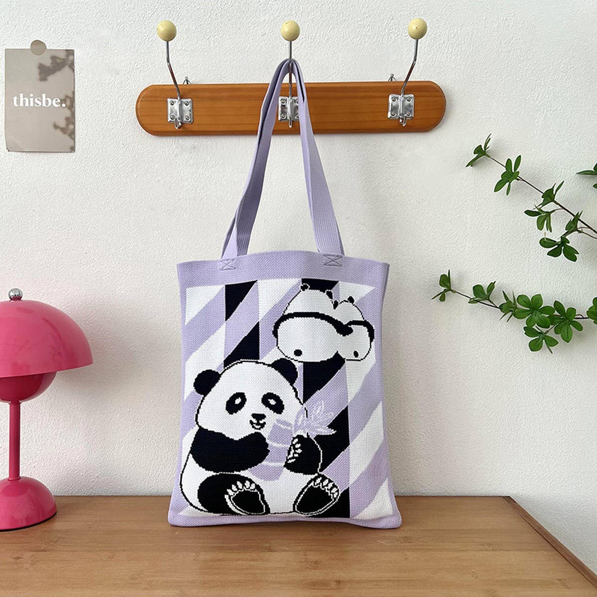 Casual New Style Panda Bag Knitted Handbag_Cwab3222