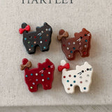 Cat Bow Rhinestone Hair Clip Cute Duckbill Clip_Cwaha07766