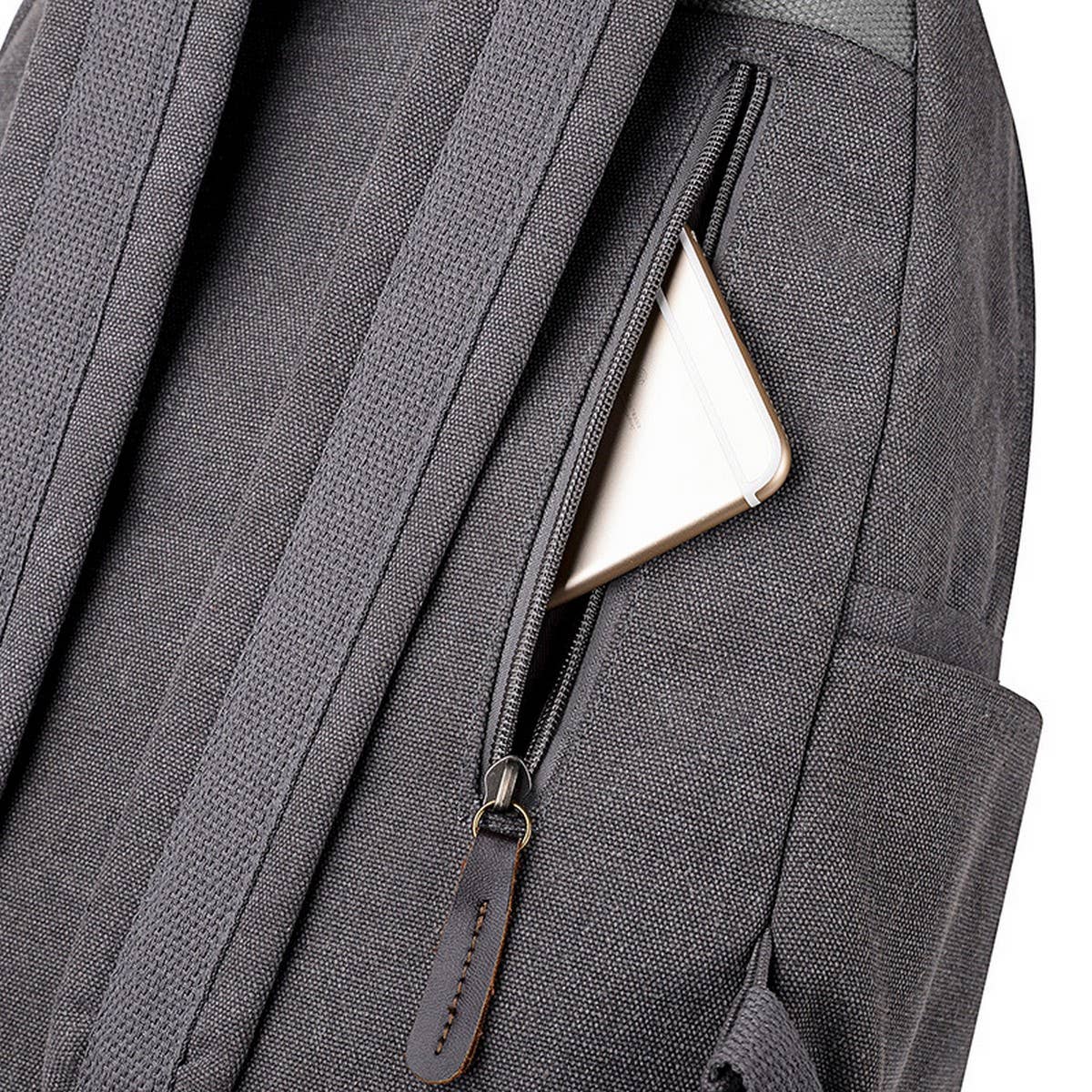 BACK TO SCHOOL CANVAS BACKPACK LAPTOP COMPARTMENT_CWAB2209