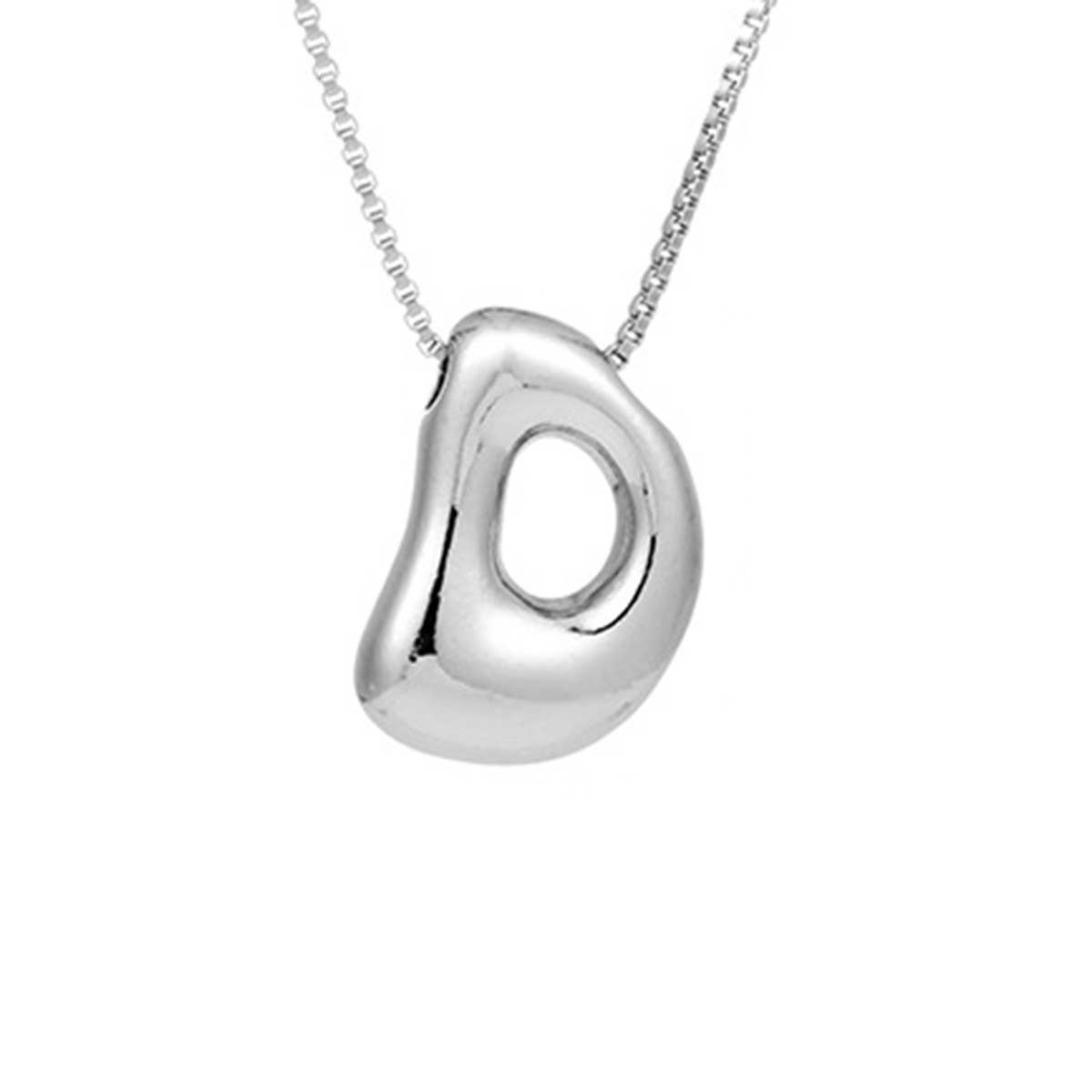 HIP HOP 26 LETTERS PENDANT NECKLACE SILVER CHAIN_CWMM5865