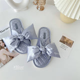 LETTER EMBROIDERED HOLLOW BOW HOME SLIPPERS_CWMM2989