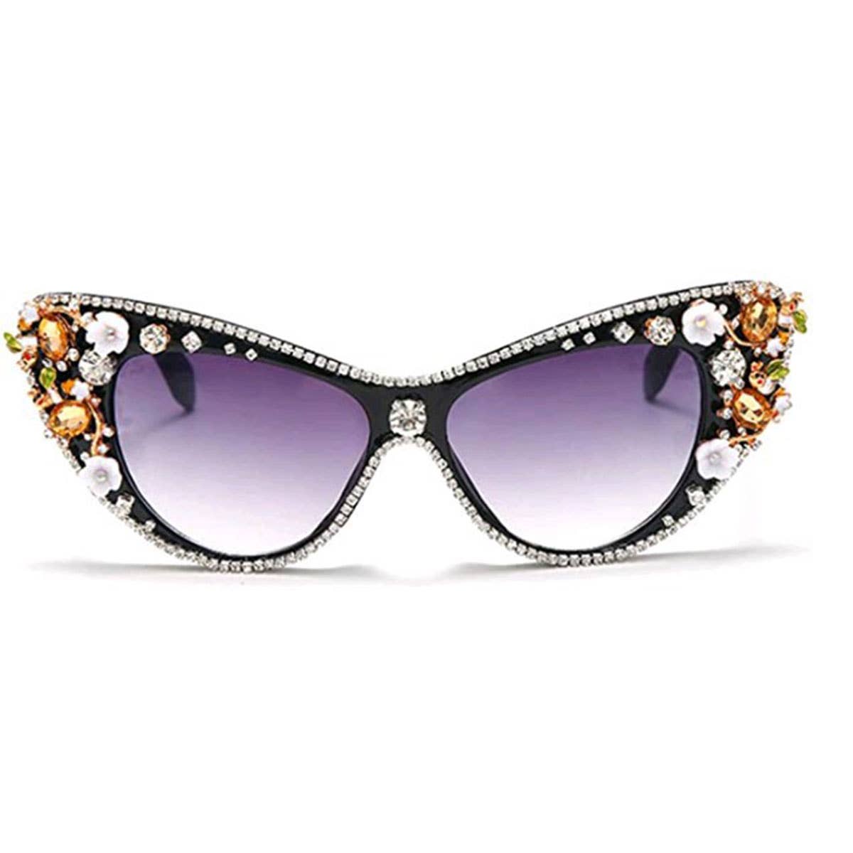COLORFUL RHINESTONE CAT EYE SUNGLASSES_CWASG0790