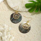NATURAL BLACK SHELL DISC COCONUT TREE EARRINGS_CWMM4354