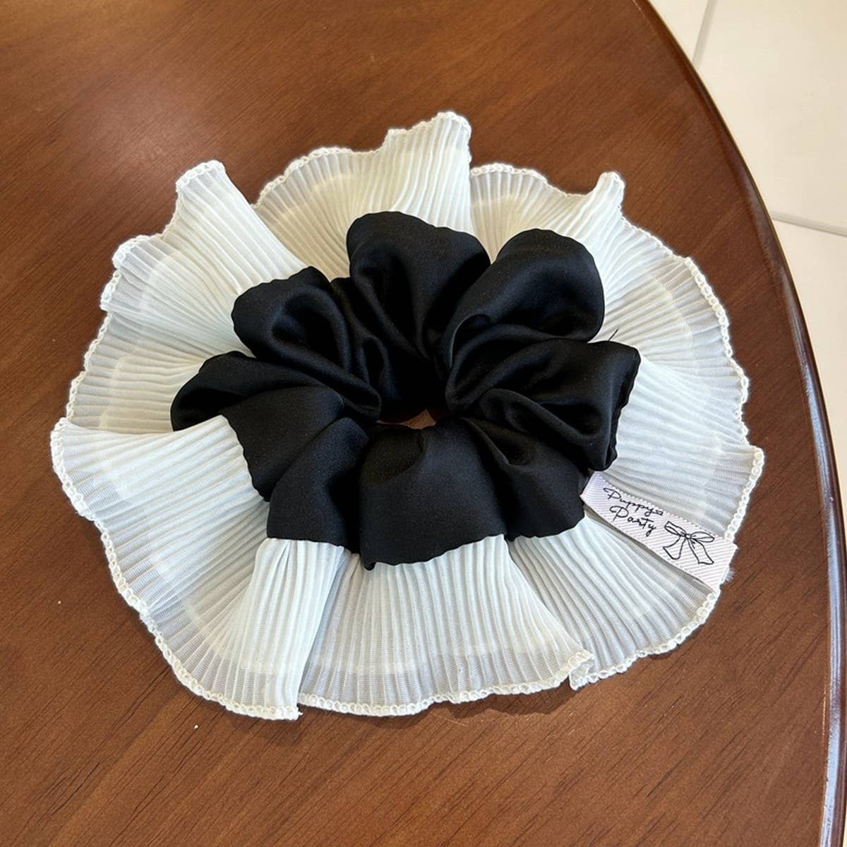 DOUBLE LAYER WIDE PLEATS COLORA HAIRSCRUNCHIES_CWAHA2810