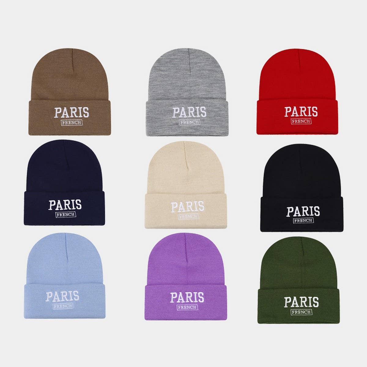 KOREAN STYLE EMBROIDERED LETTER KNITTED HAT_CWAH2120