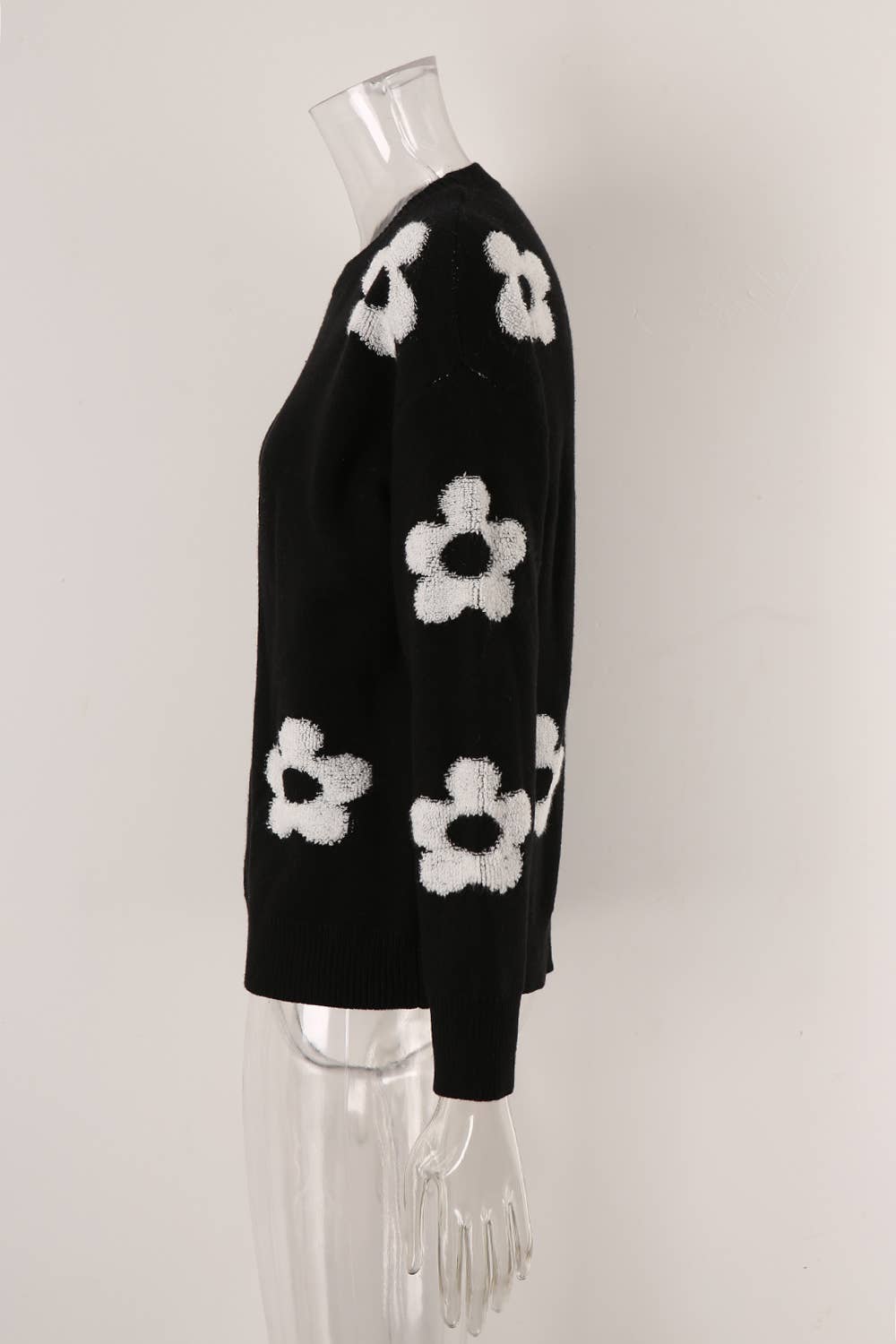 Womens Floral Personality Plus-Size Sweater