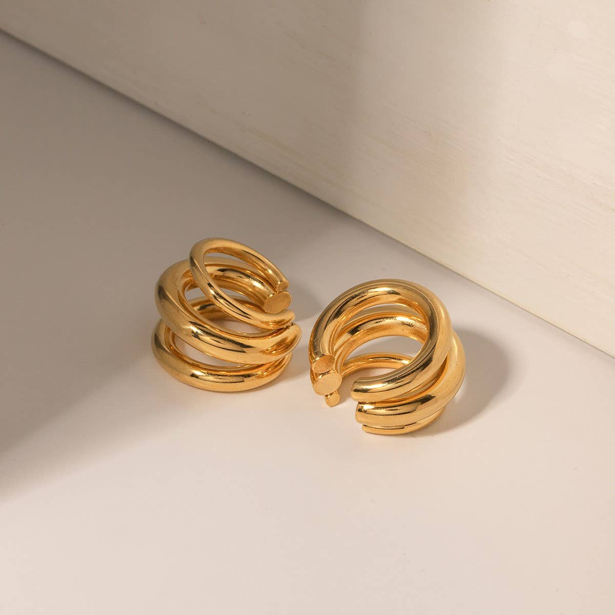 Versatile 18K Gold Stainless Steel Earrings_Cwmm2344