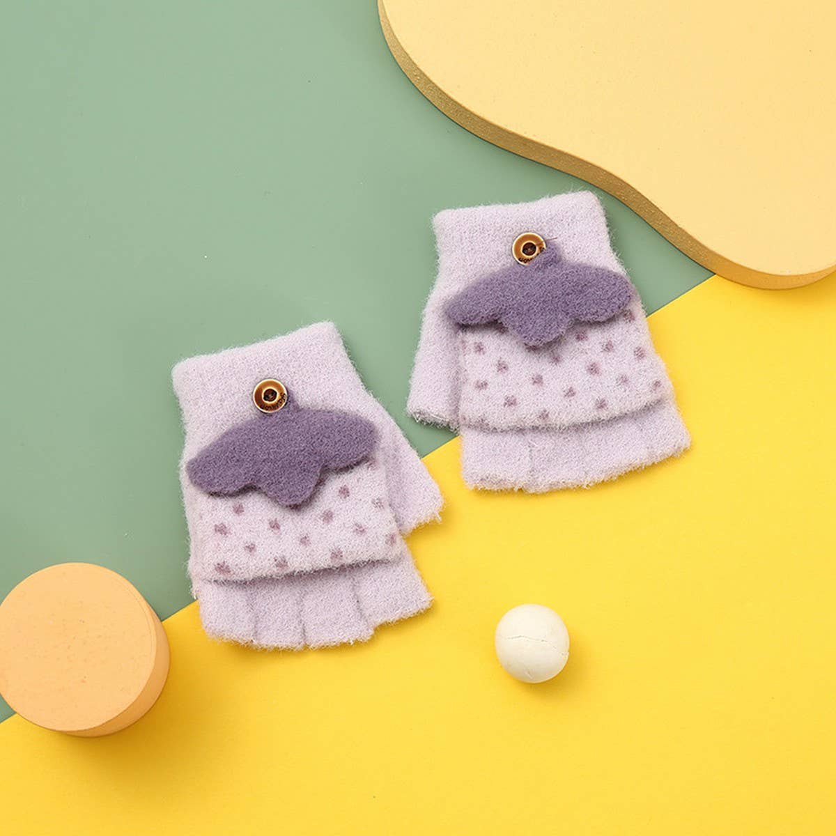 BABY HALF FINGER FLIP WRITING WARM GLOVES_CWAG0158