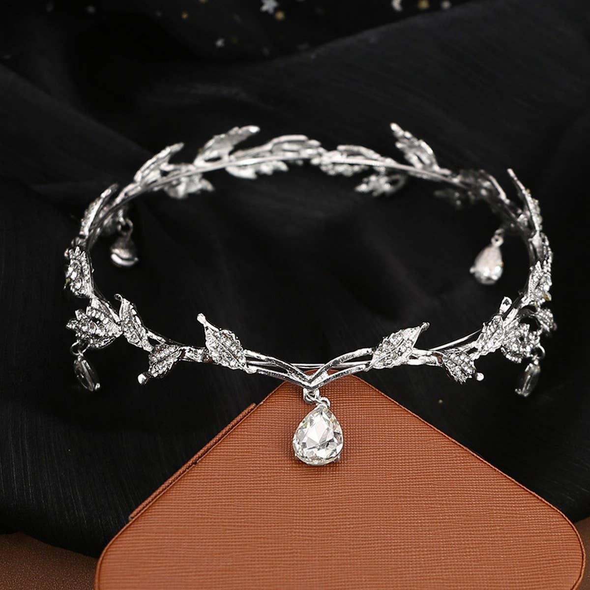 BRIDAL WEDDING TIARA PENDANT CRYSTAL TIARA_CWMM2015