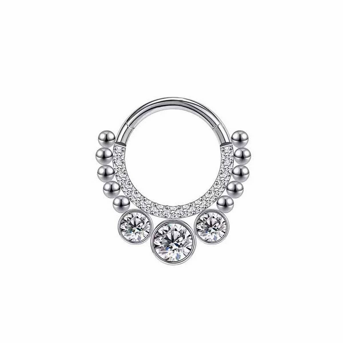 Zircon Closed Nose Ring Piercing Jewelry_Cwmm9537