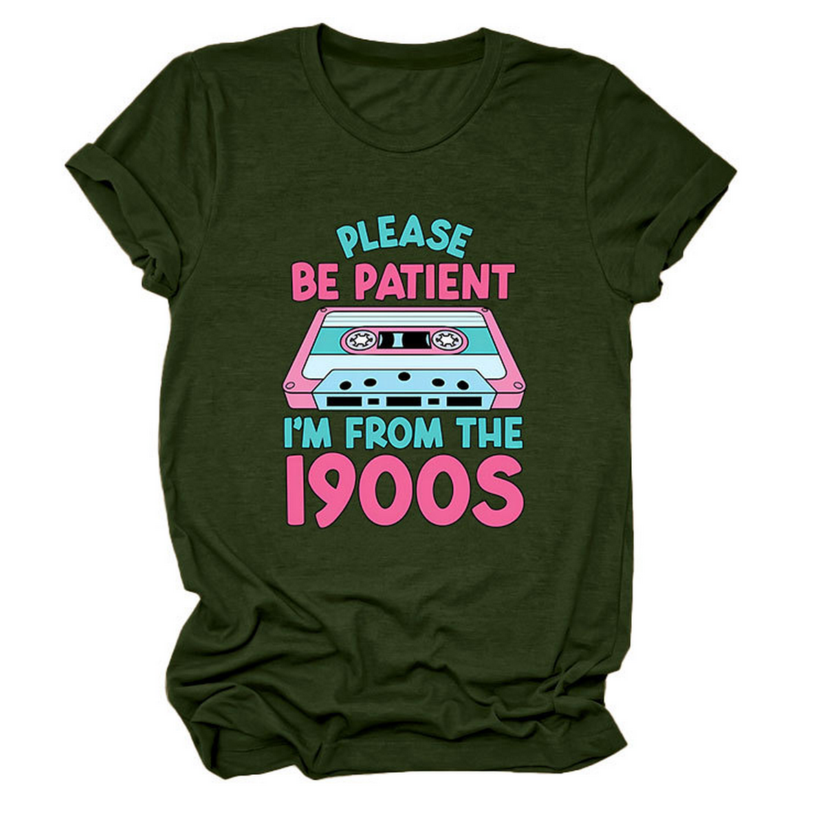 Women Teeplease Be Patient Letter Print_Cwtts1501