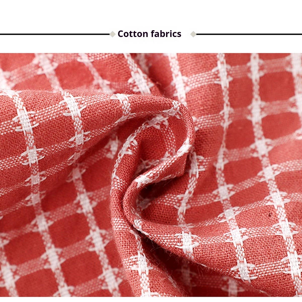Cotton Striped Grid Kitchen Apron With Pocket_Cwmm10095