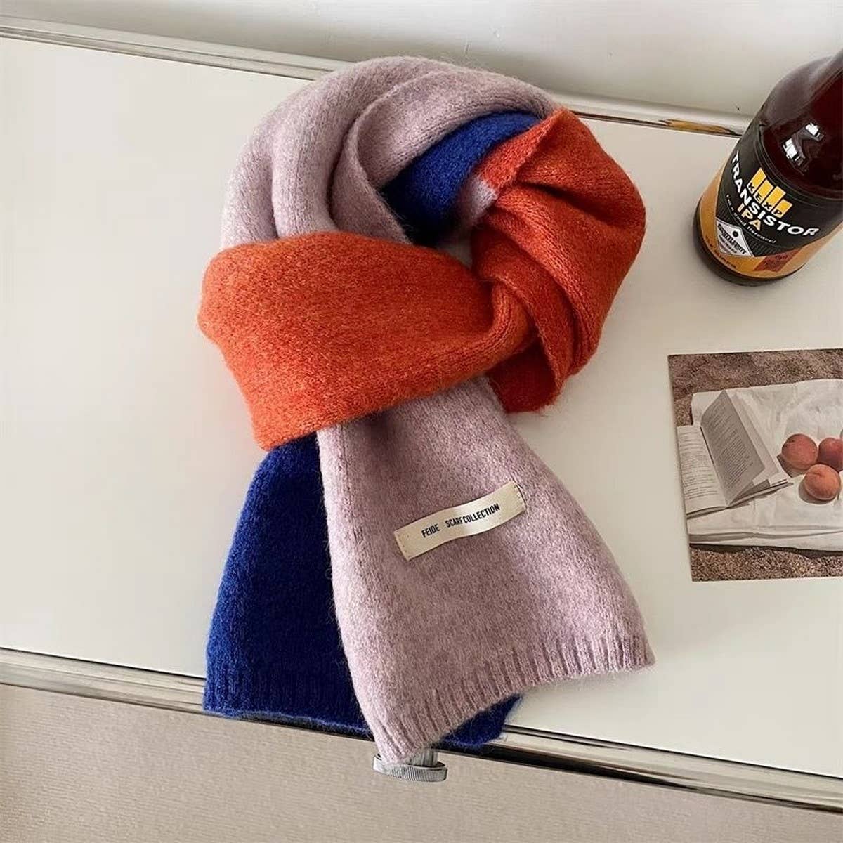 Faux Cashmere Knit Scarf - Thick Winter Neck Wrap_Cwasc02951