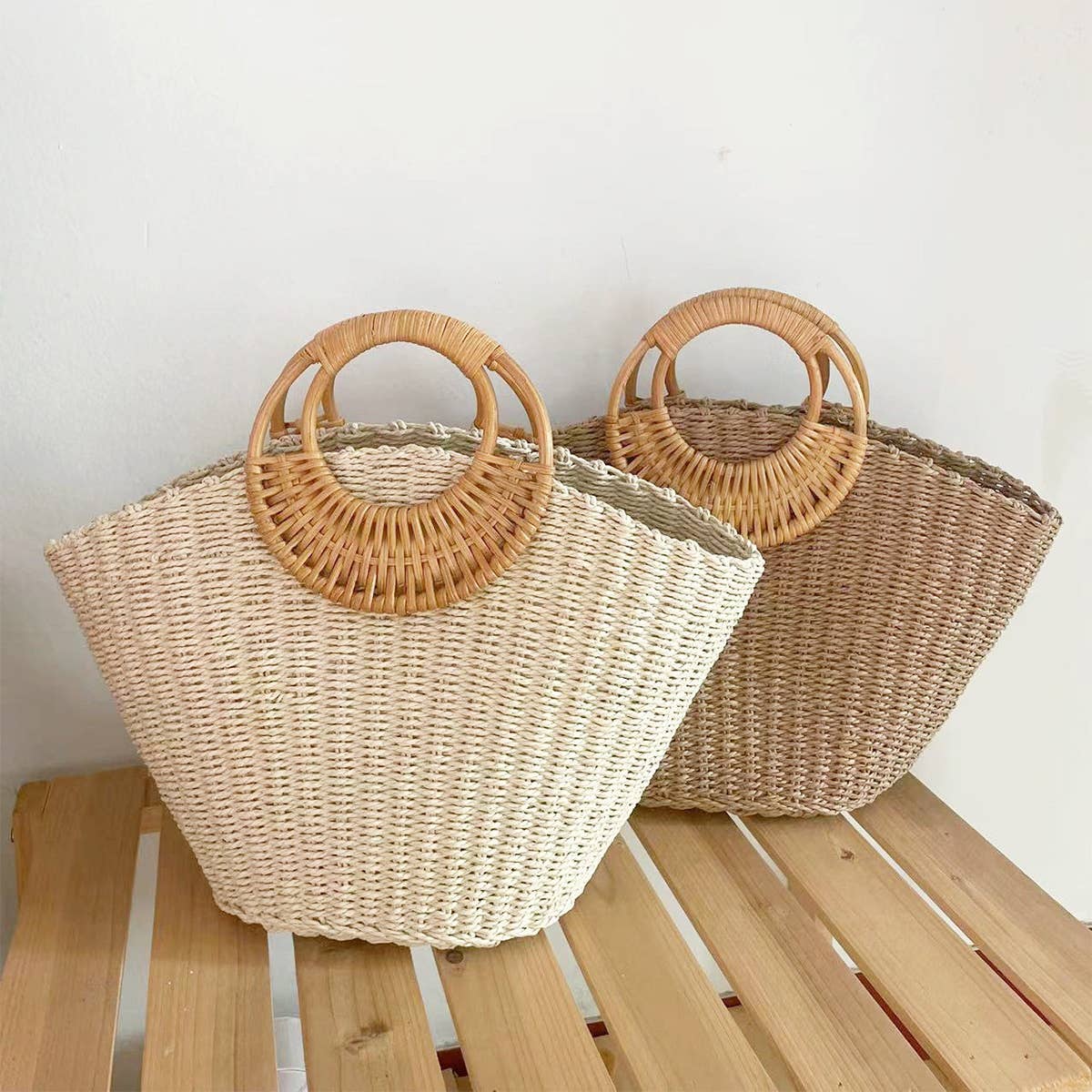 SUMMER BEACH SEA STRAW RATTAN TOTE CLUTCH BAGS_CWAB0814