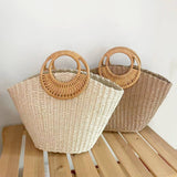 SUMMER BEACH SEA STRAW RATTAN TOTE CLUTCH BAGS_CWAB0814
