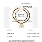 Vintage Heart Shape Pendant Double Layer Necklace