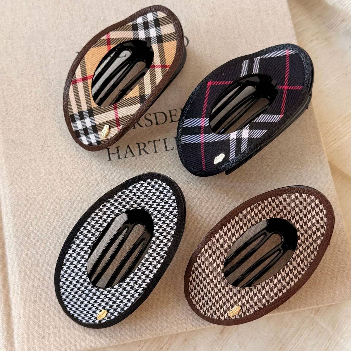 Leopard Houndstooth Hair Clip Chic Side Pin_Cwaha07916