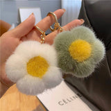 CUTE PLUSH FLOWER CAR KEYCHAIN BAG PENDANT_CWMM2528
