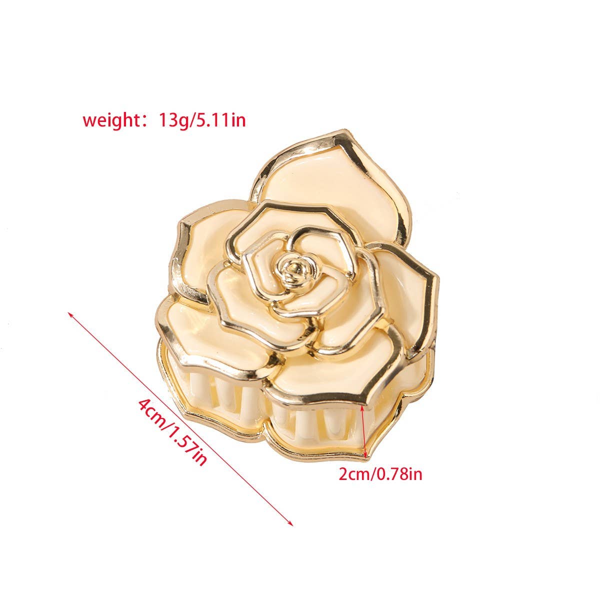 Sweet Rose Flower Hair Claw Small Elegant_Cwmm4981