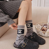 Womens Thick Wool Cartoon Slouchy Socks_Cwms03288