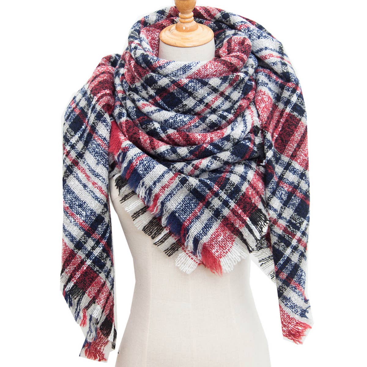 NEW LARGE PLAID TRIANGLE SCARF SPRING TO WINTER_CWASC0108