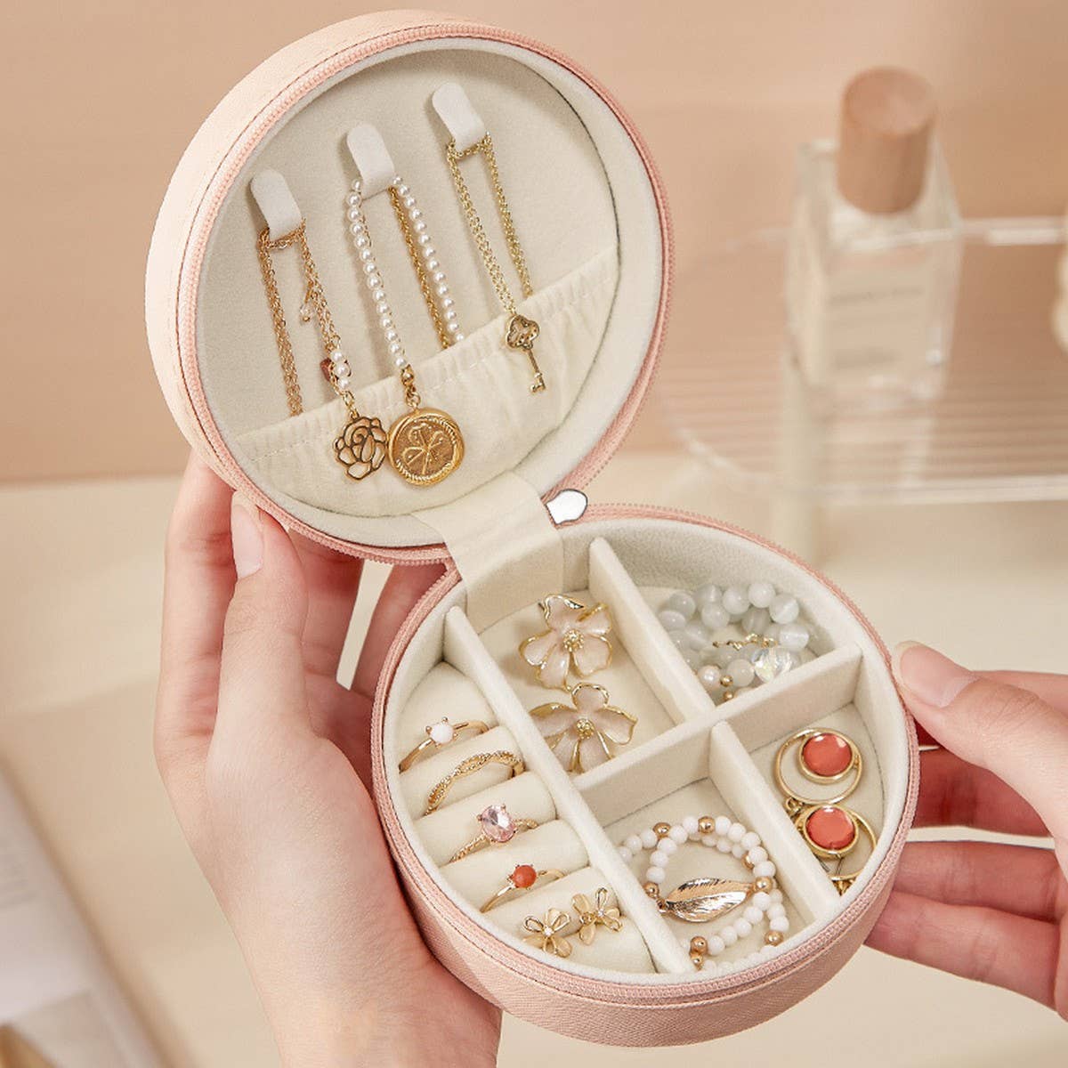 ROUND HIGH END SIMPLE JEWELRY STORAGE BOX_CWAJE1536
