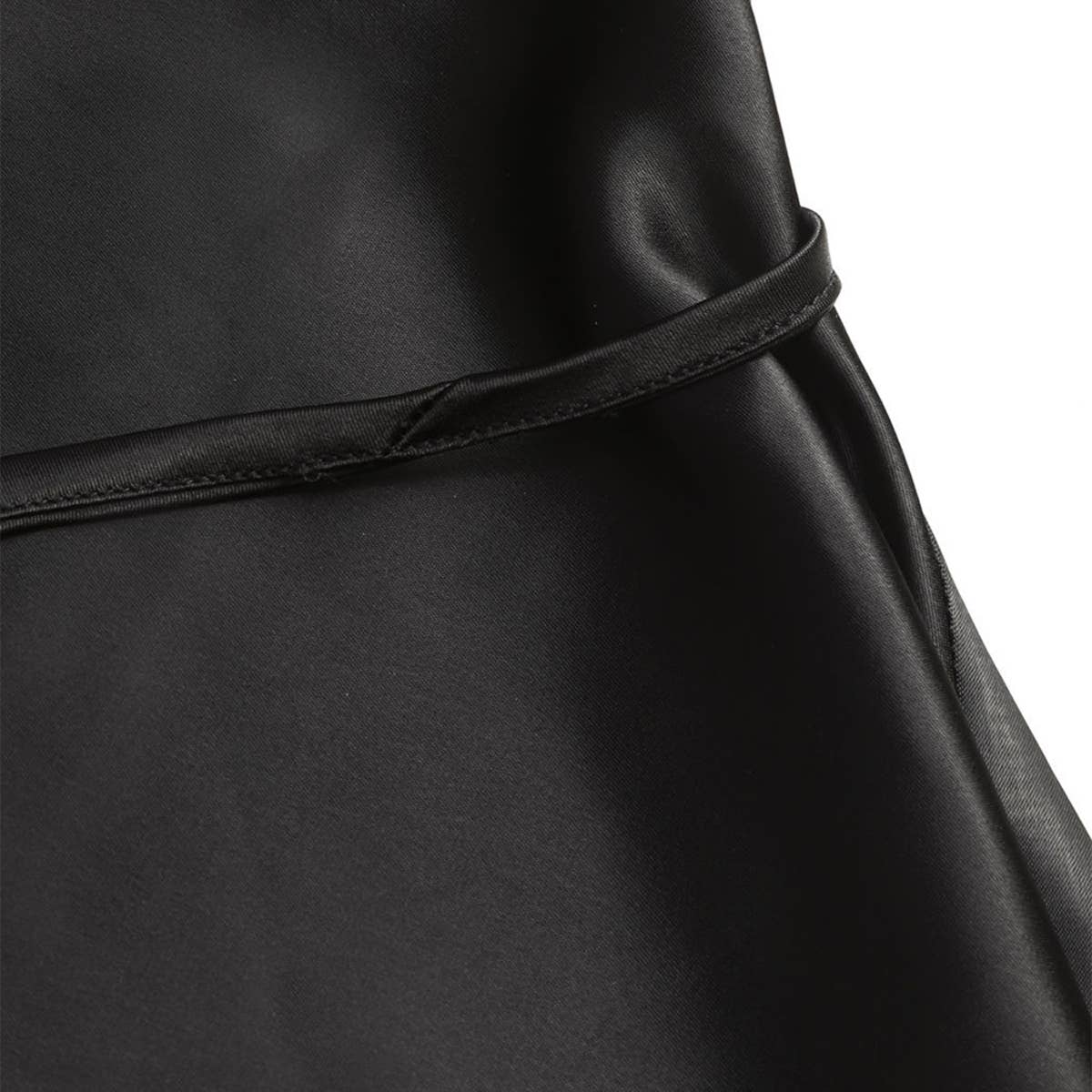 CHIC SATIN A LINE SLEEVELESS DRAPE DRESS_CWDMD6067