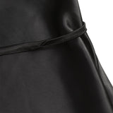 CHIC SATIN A LINE SLEEVELESS DRAPE DRESS_CWDMD6067