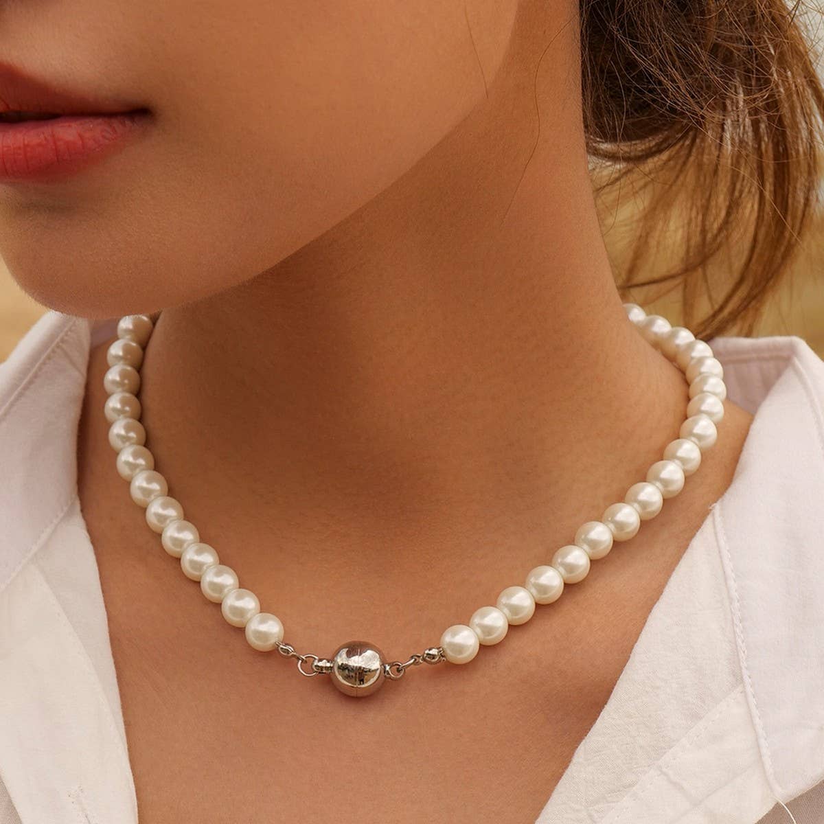 NICHE PEARL FRENCH LIGHT LUXURY NECKLACE_CWAJE1430