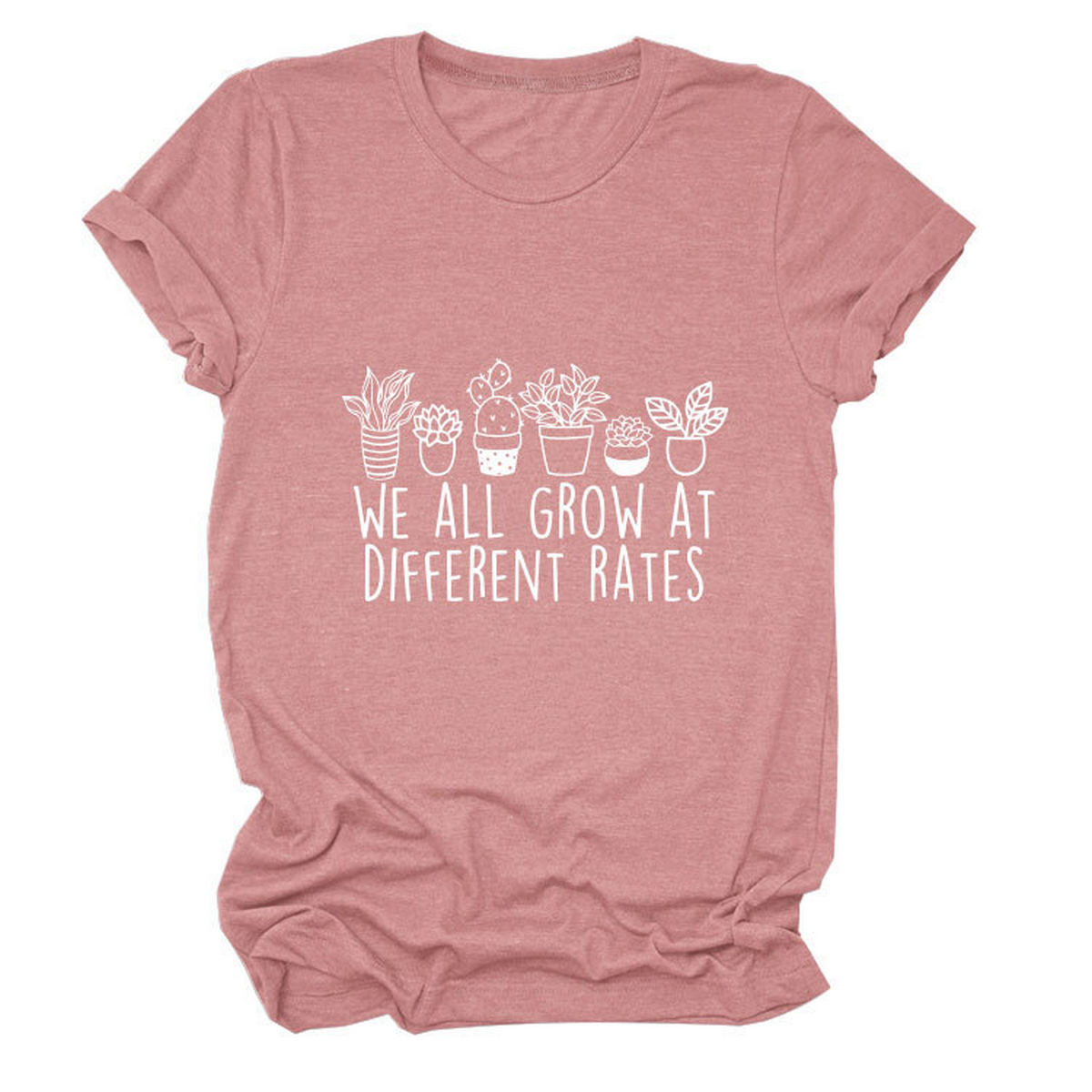 PRINTED CREW NECK TEE WE ALL GROW GRAPHIC_CWTTS1493