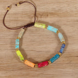 COLORFUL RECTANGULAR BEADS YOGA BRAIDED BRACELET_CWAJE3958