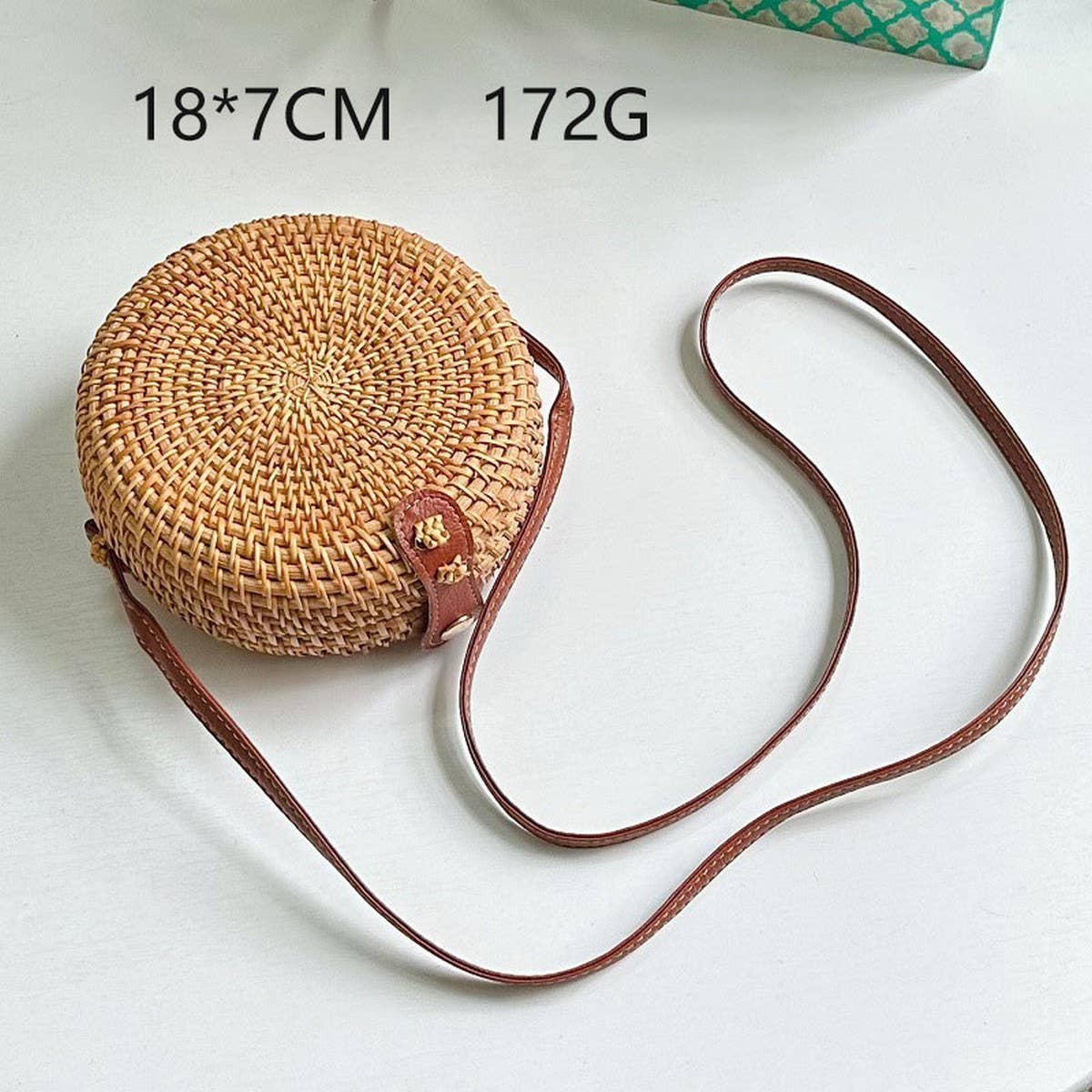 RATTAN WOVEN SMALL SQUAREBAG SHOULDER CROSSBODY BAG_CWMM4544