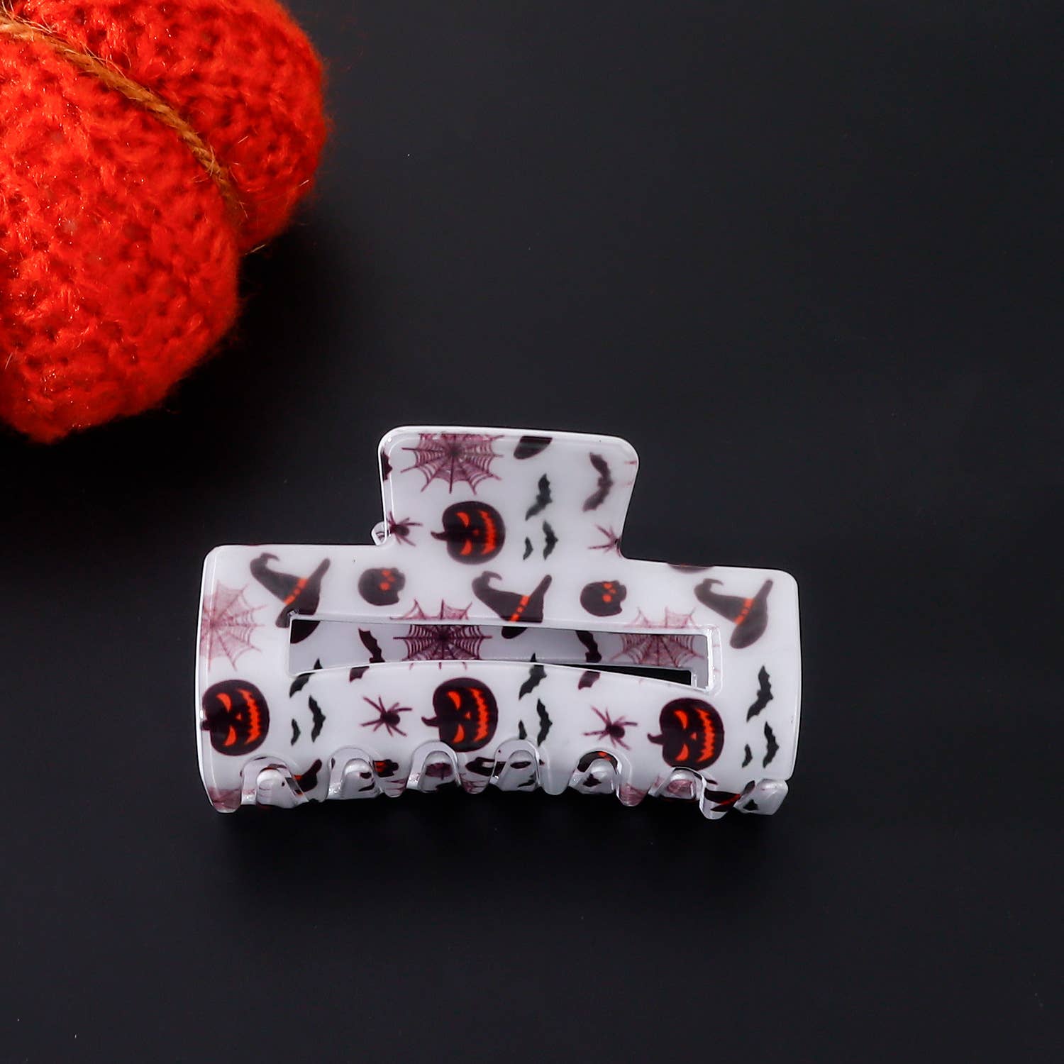 Halloween Pumpkin Ghost Bat Rectangular Hairpin