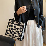 LOVE BLACK AND WHITE CUTE FASHION HANDBAG_CWAB4457