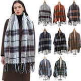 NEW TASSEL CHECKERED SCARF FOR FALL WINTER_CWASC0869