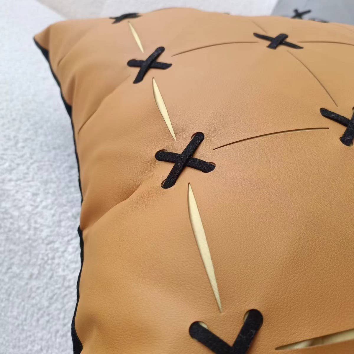 SIMPLE LEATHER SPLICING THROW PILLOW CASES_CWMM0242