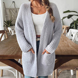 Woven Sweater Casual Double Pocket Cardigan