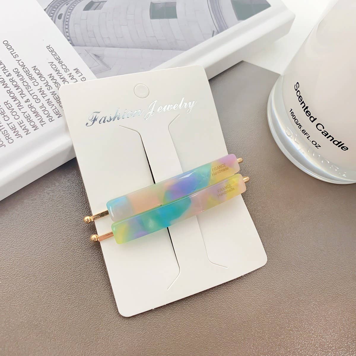 ACETATE SIDE BANG CLIP FRENCH MINIMALIST HAIR PIN_CWAHA2087