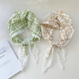 LACE TRIANGLE SCARF STRIPED HEADBAND SCARF_CWASC0841